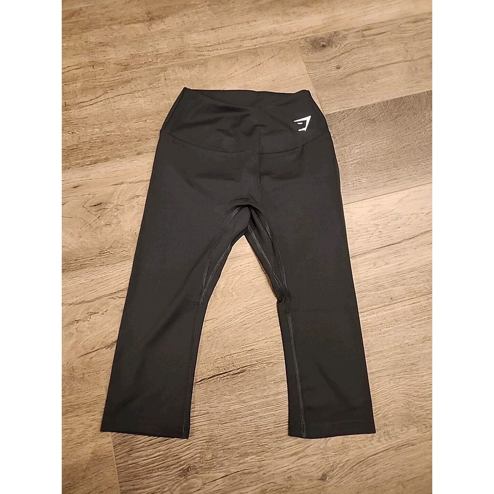 Gymshark Black High Rise Training Activewear Cropped Leggings Womens‎ Size XS